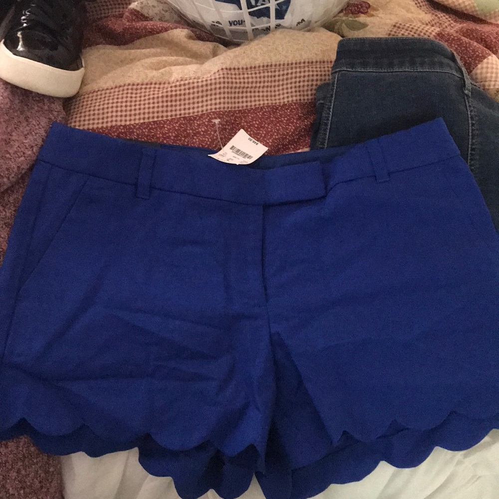Blue Scalloped shorts